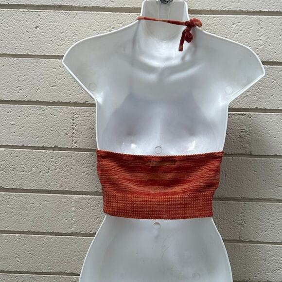 Motel Roena Crop Top In Space Dye Tangerine Strawberry size S - Picture 7 of 9